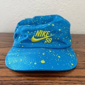 Rare Nike SB Panel Hat Cap Youth Baseball Cap One Size Paint Splatter Aerobill